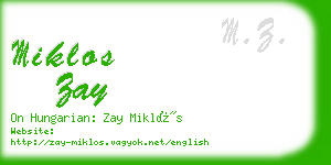 miklos zay business card